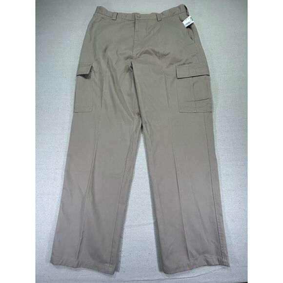 Rugged Outdoors Men 38 Wide Baggy Relaxed Cargo Khaki Comfortable Pants NWTs - Picture 1 of 9